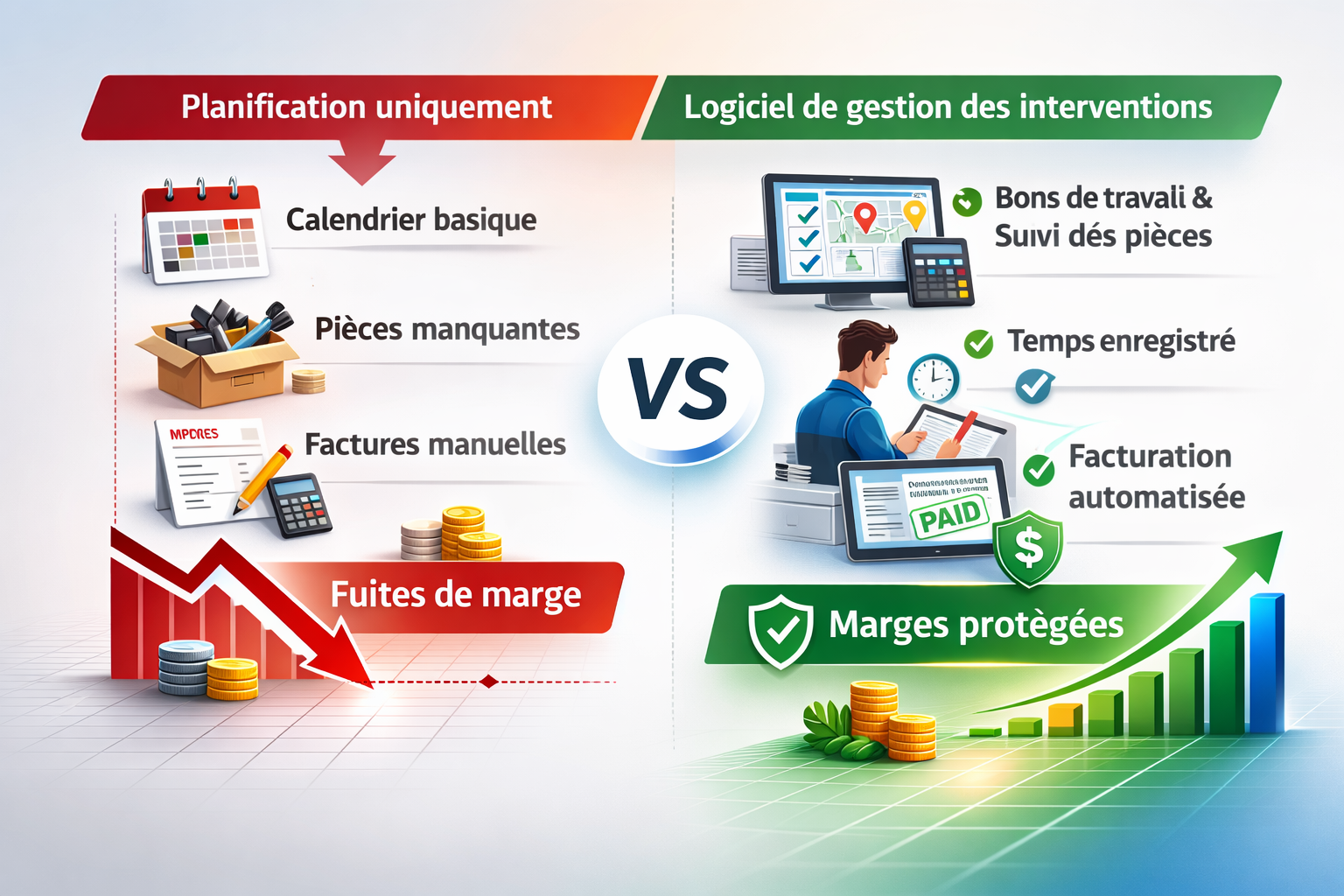 Logiciel de planification vs logiciel de gestion des interventions sur le terrain