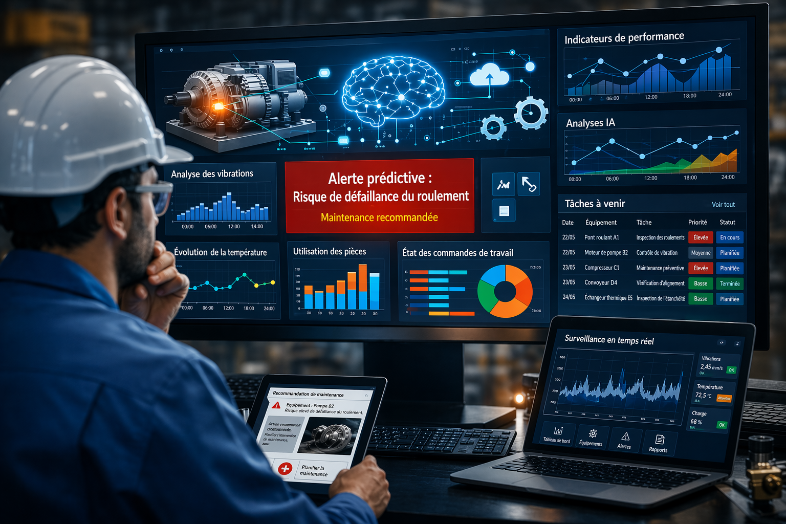 Station de surveillance de maintenance pilotée par l'IA