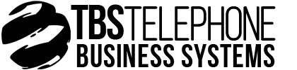 IBS Telephone Business Systems logo with a black abstract globe icon on the left.