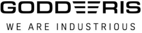 Brand logo with bold uppercase wordmark and the slogan 'WE ARE INDUSTRIOUS'.
