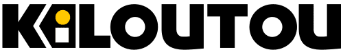 Kiloutou brand logo (black letters with a yellow dot above the 'i')